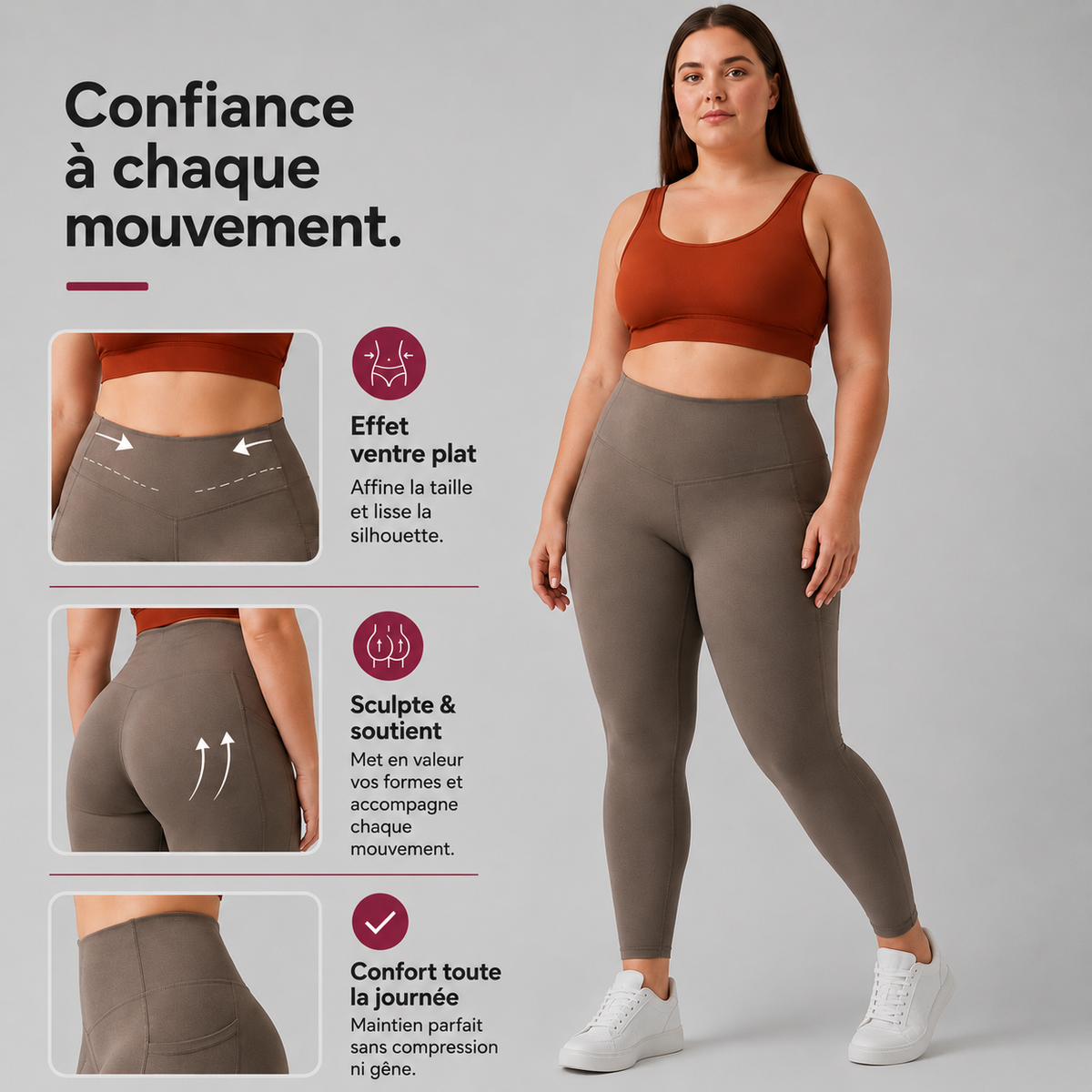 Legging gainant taille haute avec poches · Silua BodySculpt